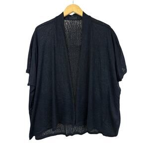 NWT B Collection By Bobeau Black Open Front High Low Sweater LARGE
